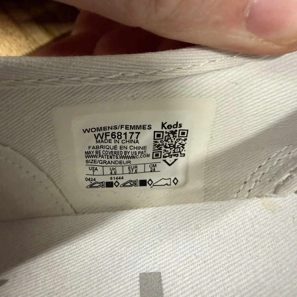 Keds Sneaker Point Platform Slip On White Twill Canvas Women's size 7